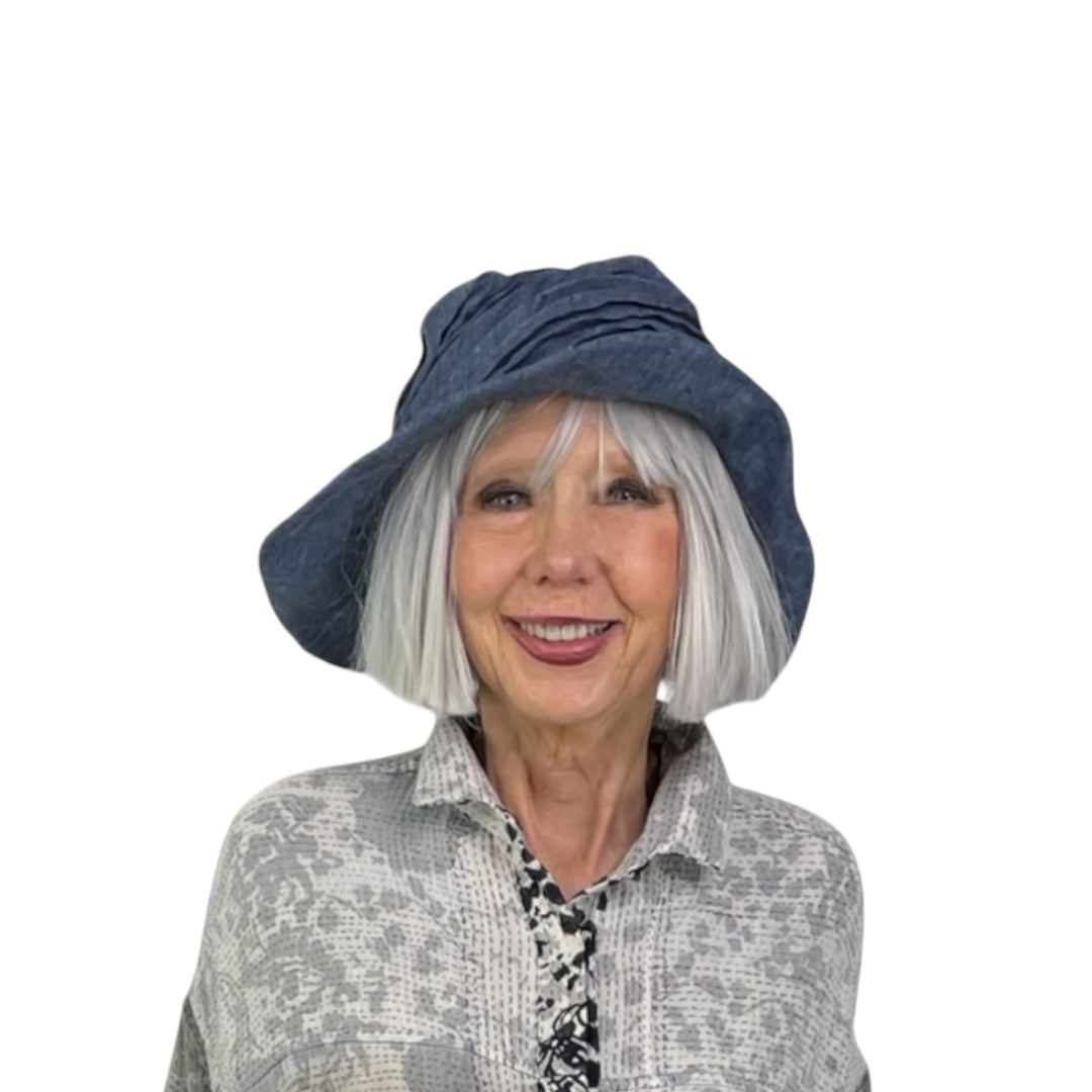 LINEN TWIST TUCK BRIM HAT
