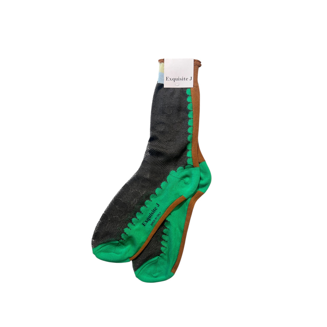 MESH DOT/ SOLID FOOT SOCKS