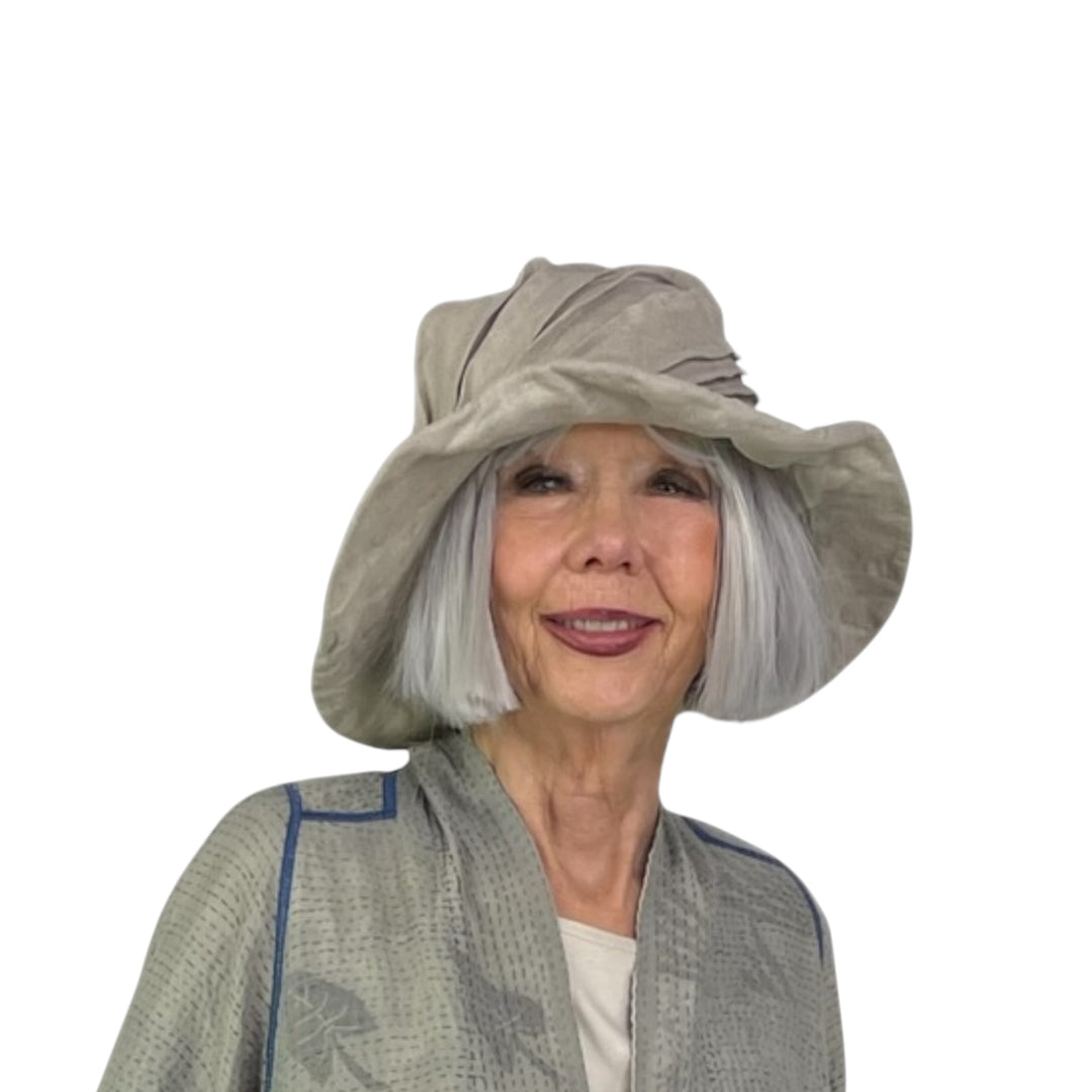 LINEN TWIST TUCK BRIM HAT