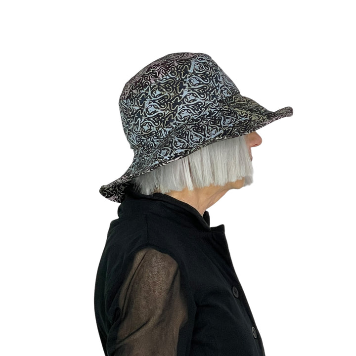 LARGE BRIM COTTON PRINT HAT