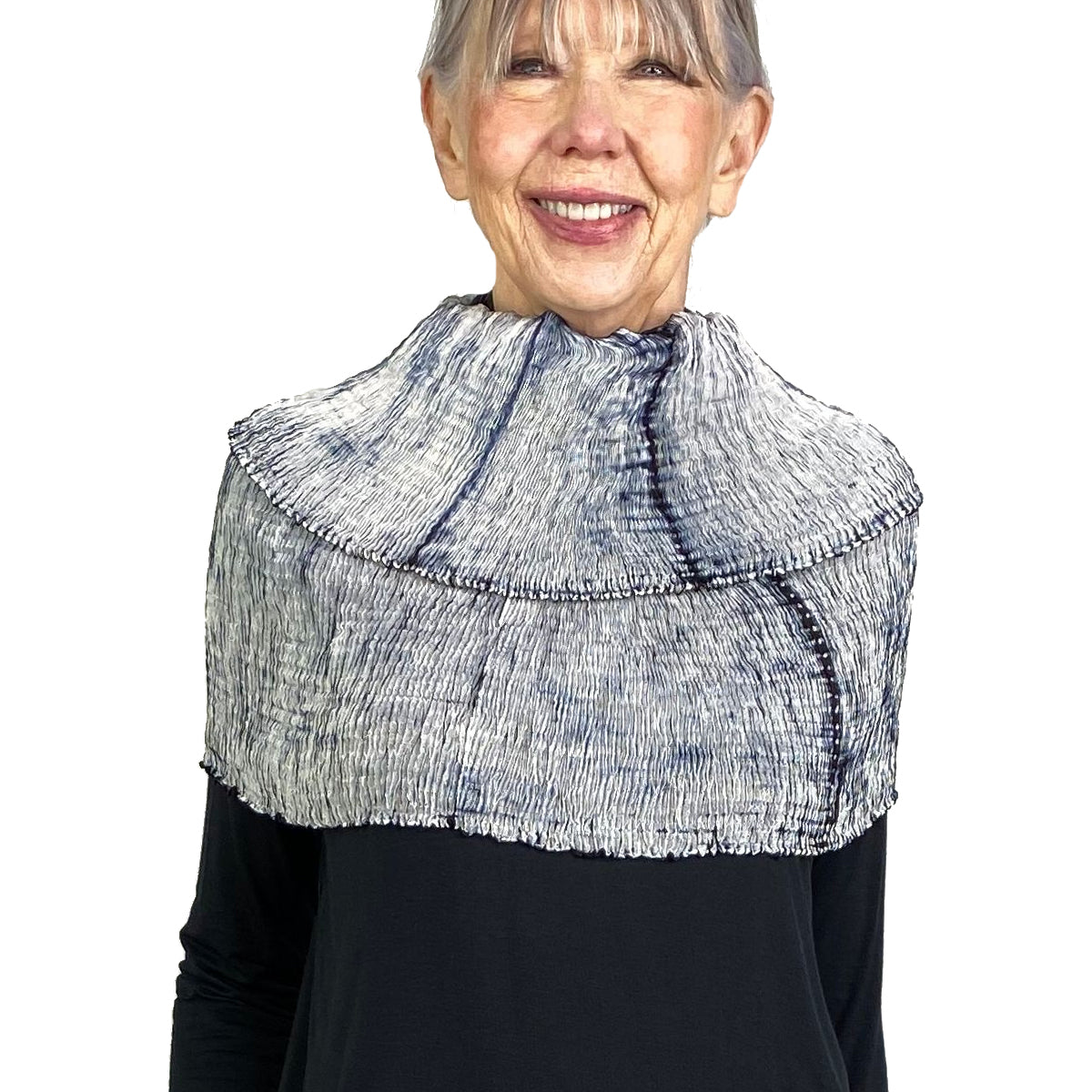 MOKU SHIBORI PLEATED INFINITY SCARF – MIO