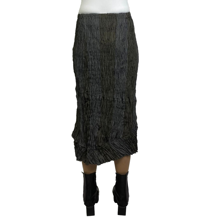 WIDE STRIPE HORIZONTAL PLEAT SKIRT