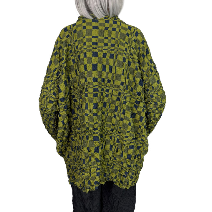 PRINTED CRINKLE PLEAT TUNIC TOP