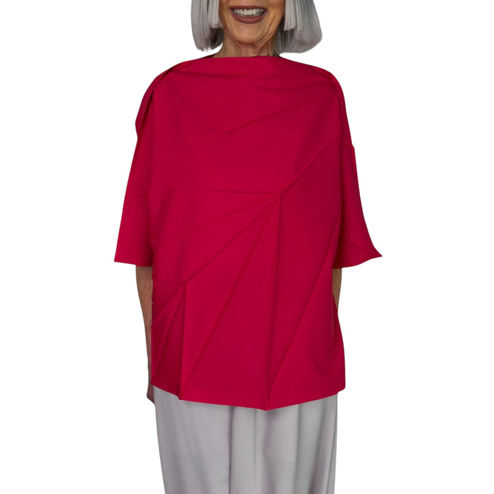 RADIAL FOLD SHIRT S/S TOP
