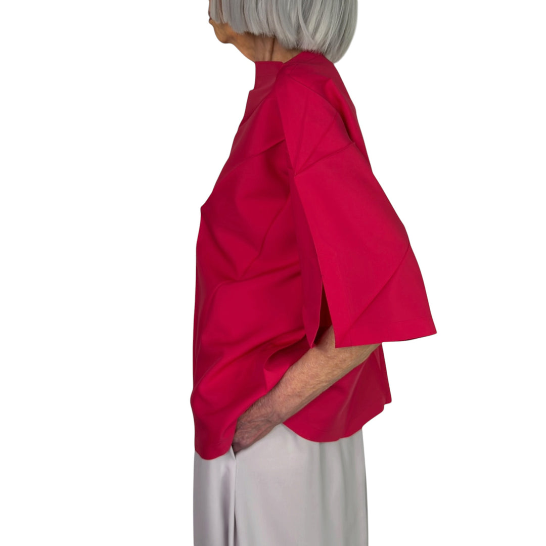 RADIAL FOLD SHIRT S/S TOP