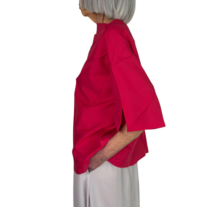 RADIAL FOLD SHIRT S/S TOP
