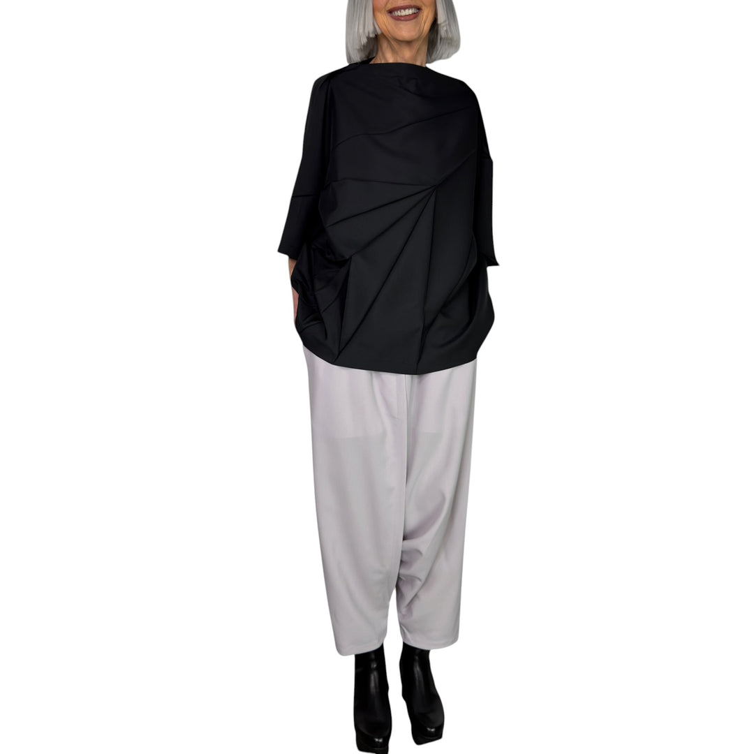 RADIAL FOLD SHIRT S/S TOP