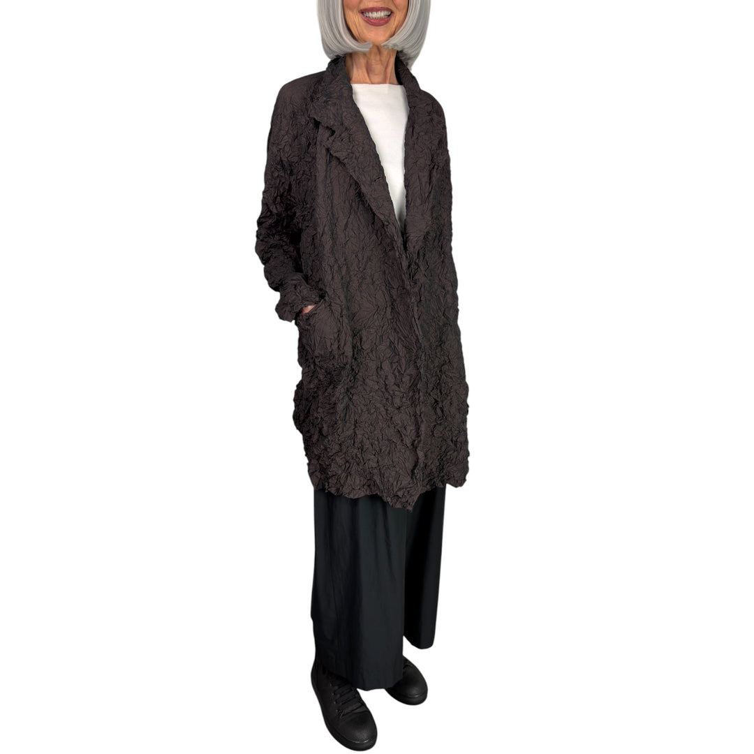 CRINKLE PLEAT LONG JACKET