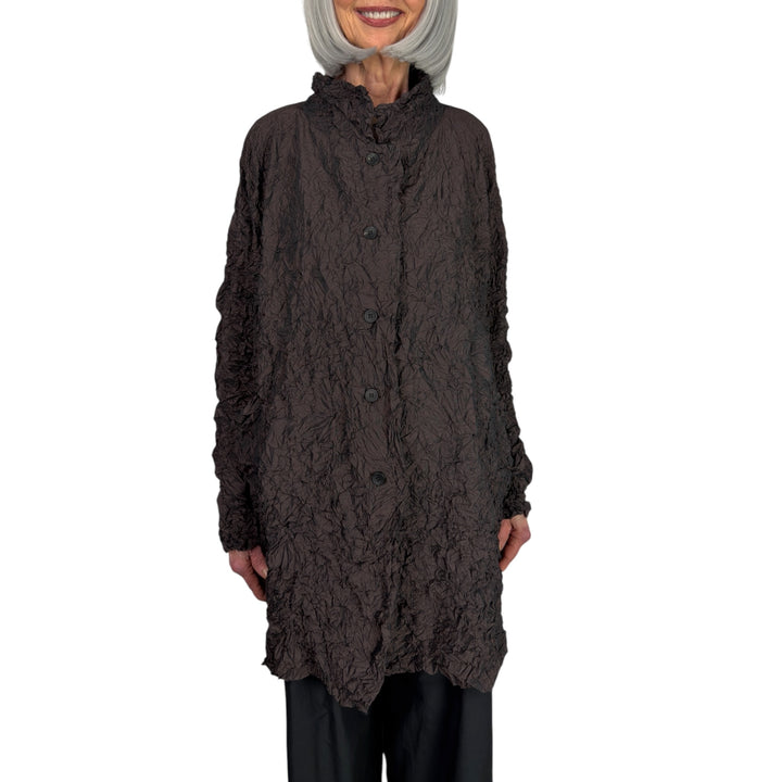 CRINKLE PLEAT LONG JACKET