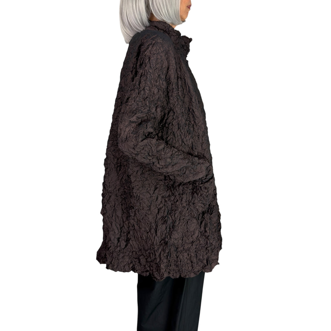 CRINKLE PLEAT LONG JACKET