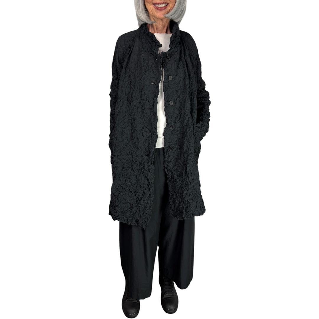 CRINKLE PLEAT LONG JACKET