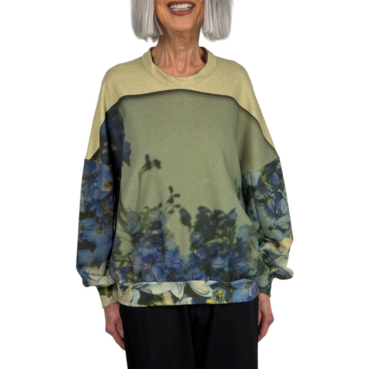 UNISEX COLORBLOCK FLORAL SWEATSHIRT