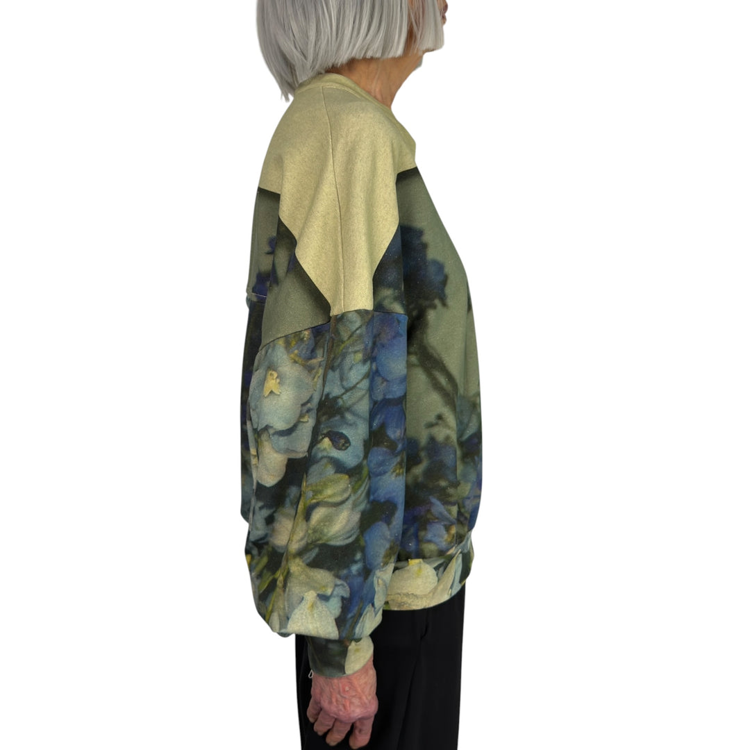UNISEX COLORBLOCK FLORAL SWEATSHIRT