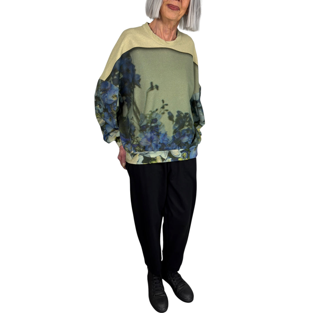 UNISEX COLORBLOCK FLORAL SWEATSHIRT