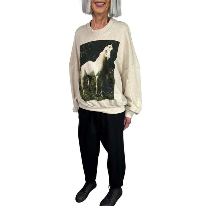 UNISEX HORSE PRINT SWEATSHIRT