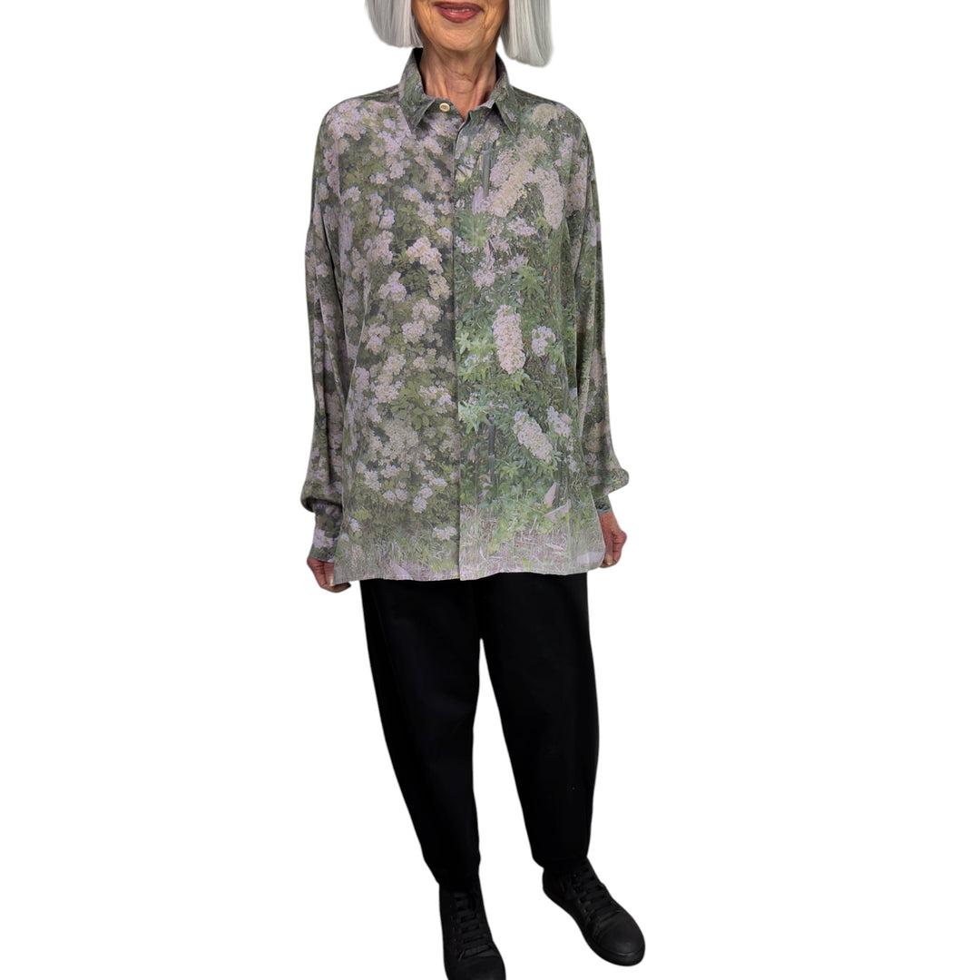 FLORAL PRINT SILK SHIRT