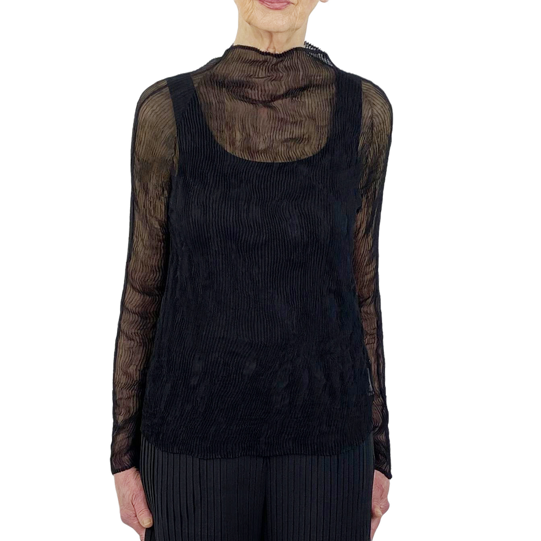 CHIFFON TWIST HI-NECK TOP