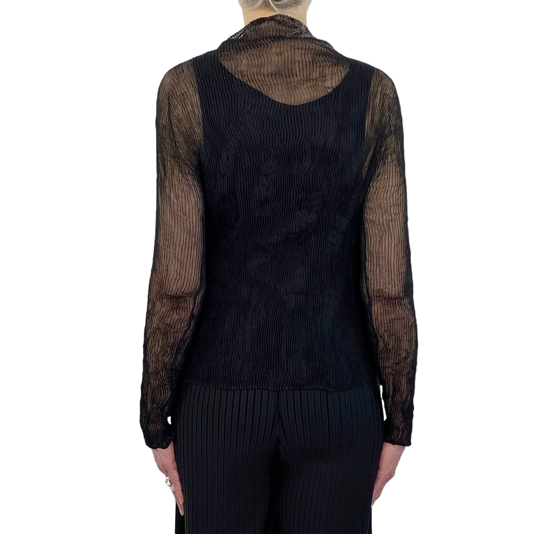 CHIFFON TWIST HI-NECK TOP