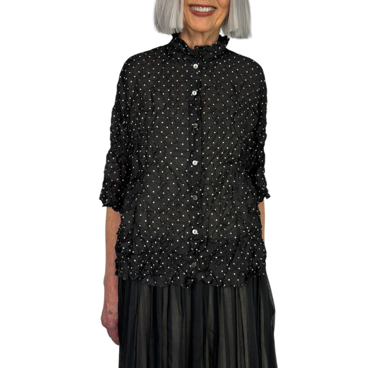 CRINKLE DOTS SHIRT