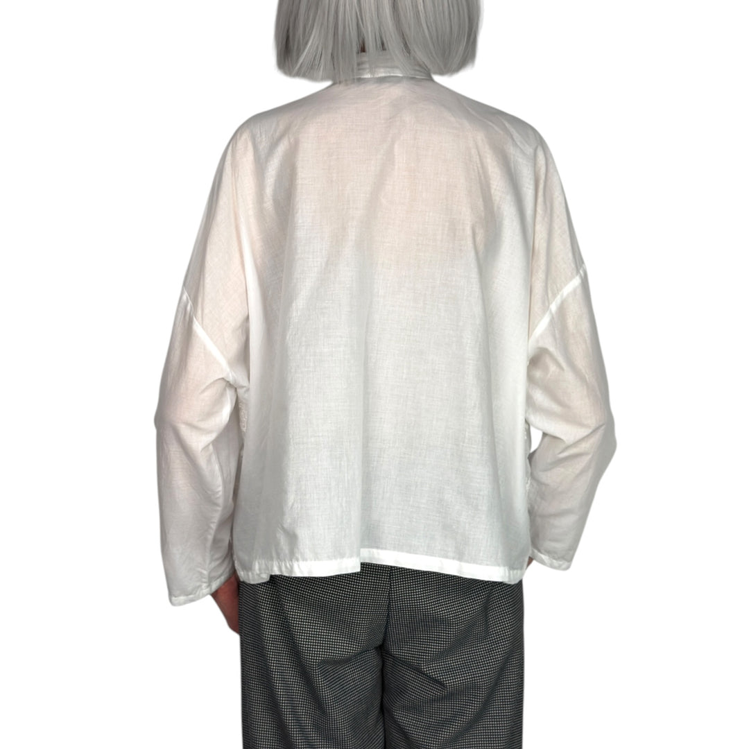 LACE STAND COLLAR SHIRT