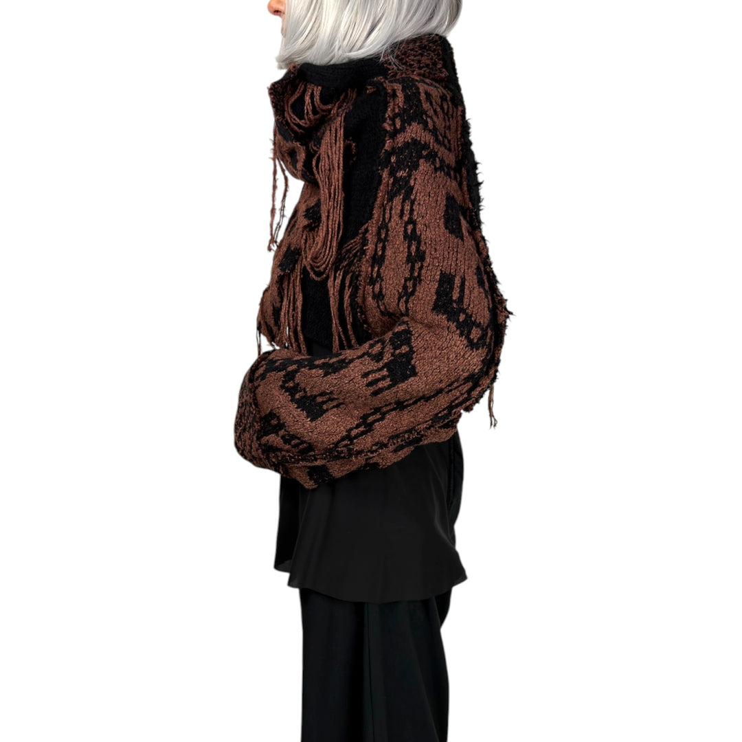 PATCHWORK KNIT CROP SWEATER