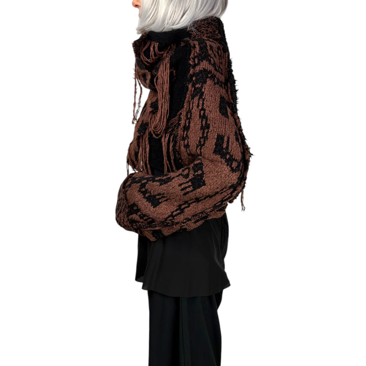 PATCHWORK KNIT CROP SWEATER