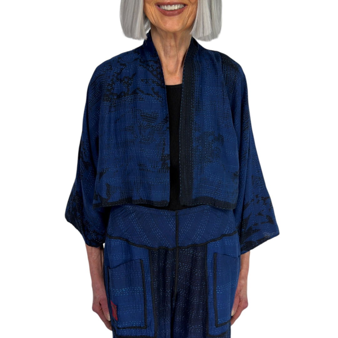 TWILIGHT PRINT PUFF SLEEVE SHRUG