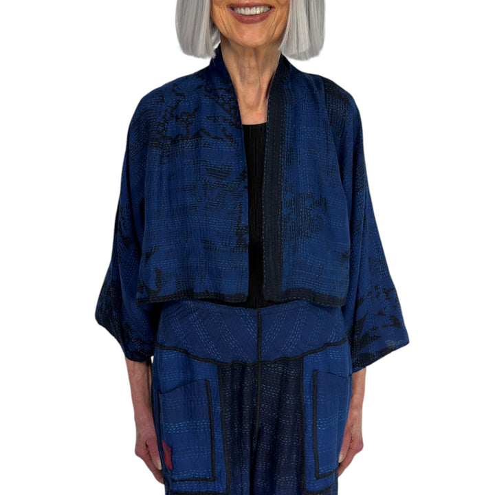 TWILIGHT PRINT PUFF SLEEVE SHRUG