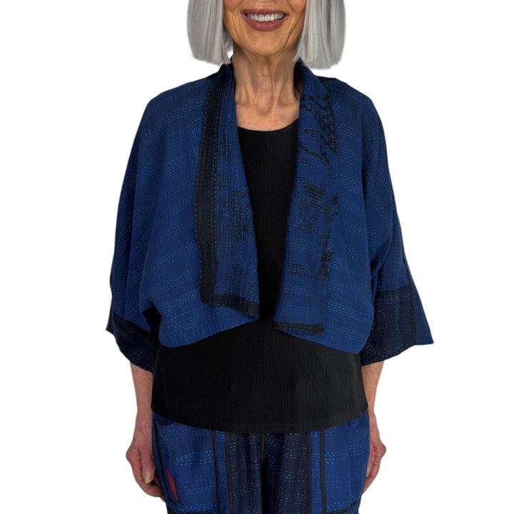 TWILIGHT PRINT PUFF SLEEVE SHRUG