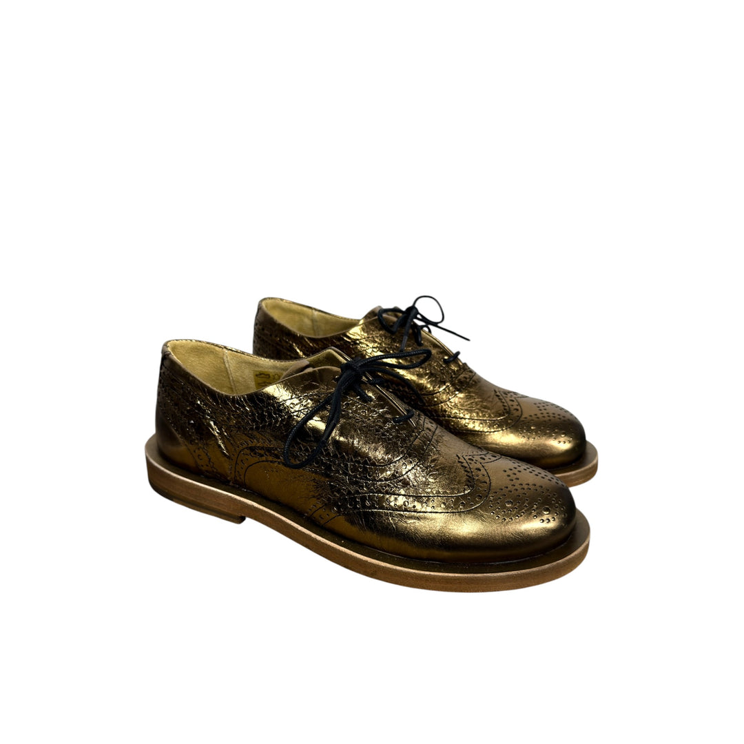 METALLIC WING TIP OXFORDS
