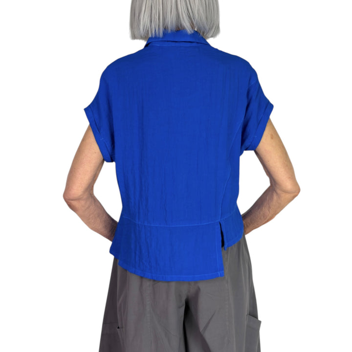 TRAVEL CRINKLE HALF PLACKET SHIRT