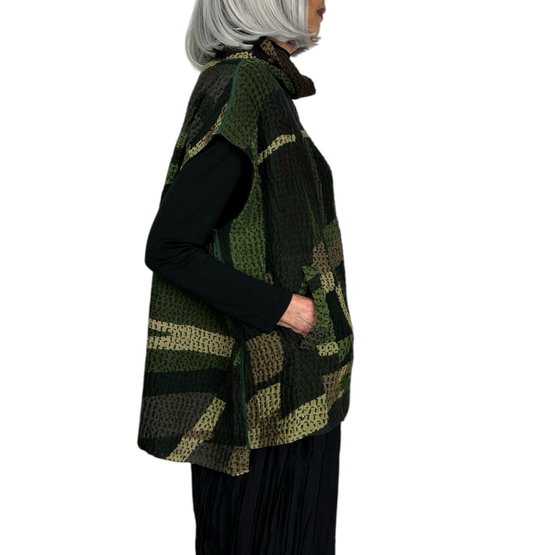 WAFFLE FUNNEL NECK VEST