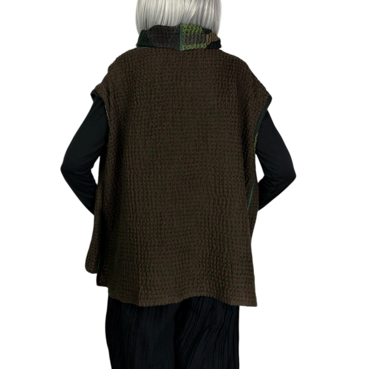 WAFFLE FUNNEL NECK VEST