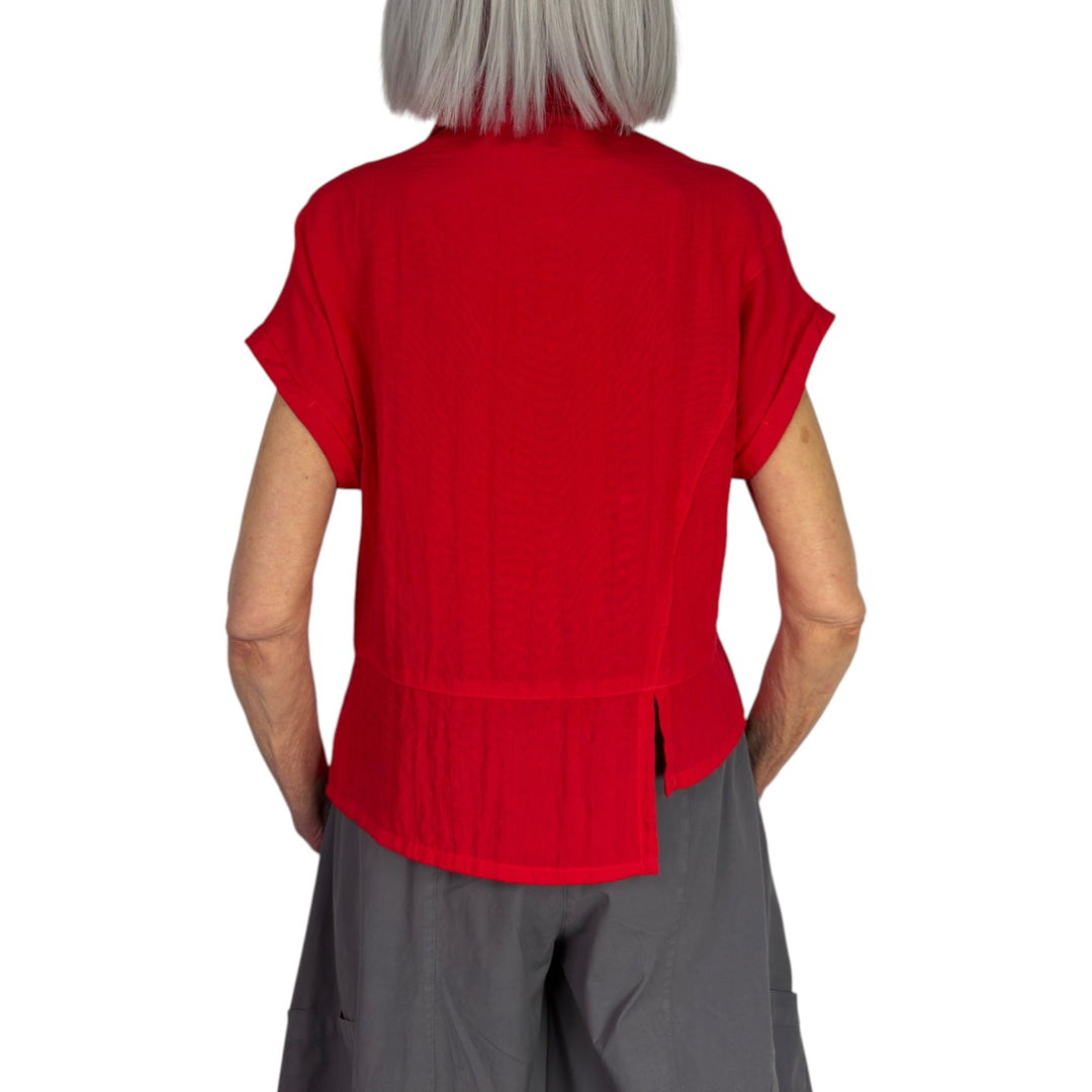 TRAVEL CRINKLE HALF PLACKET SHIRT