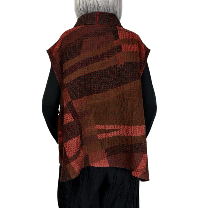 WAFFLE FUNNEL NECK VEST