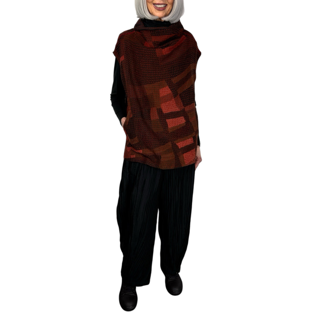 WAFFLE FUNNEL NECK VEST