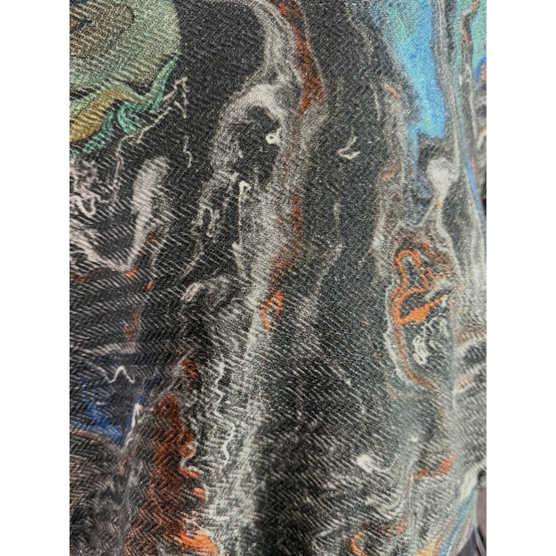 MARBLING PRINT CROP SWEATSHIRT