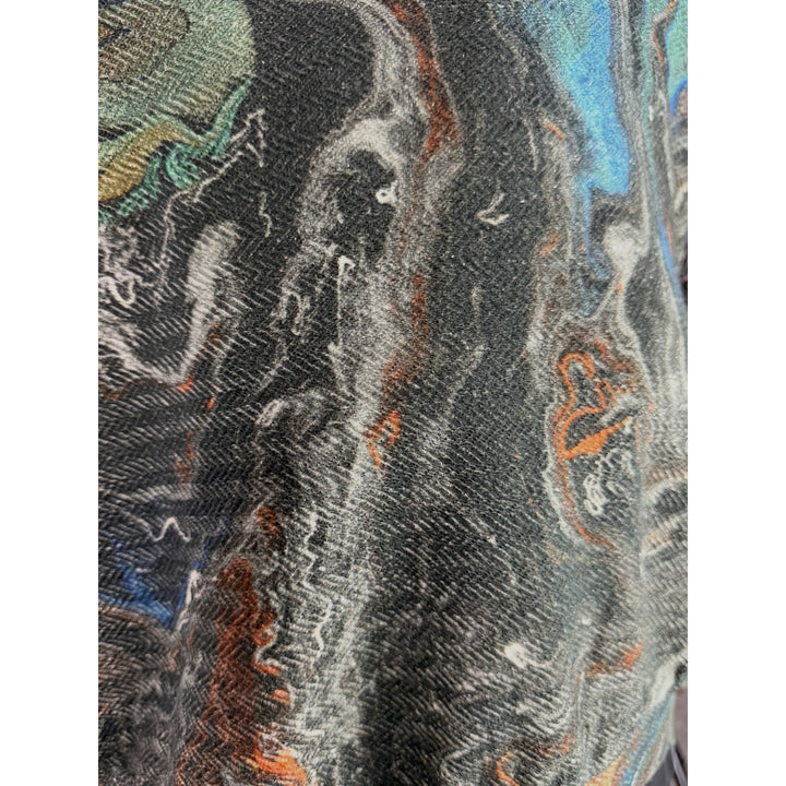 MARBLING PRINT CROP SWEATSHIRT