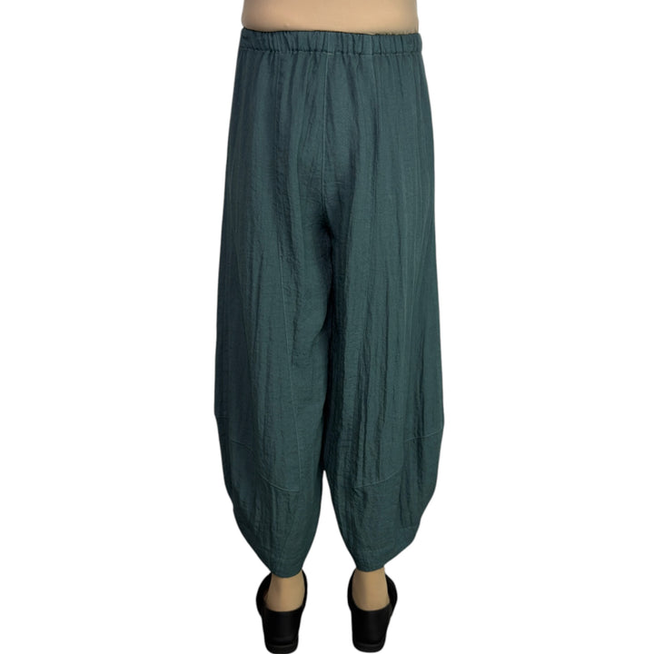 TRAVEL CRINKLE TUCKED HEM PANT