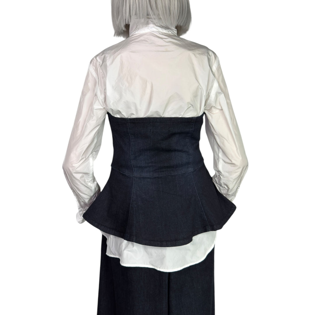BLUE SHAPE DENIM BUSTIER