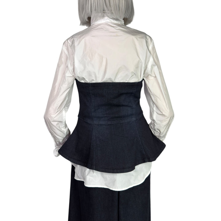 BLUE SHAPE DENIM BUSTIER