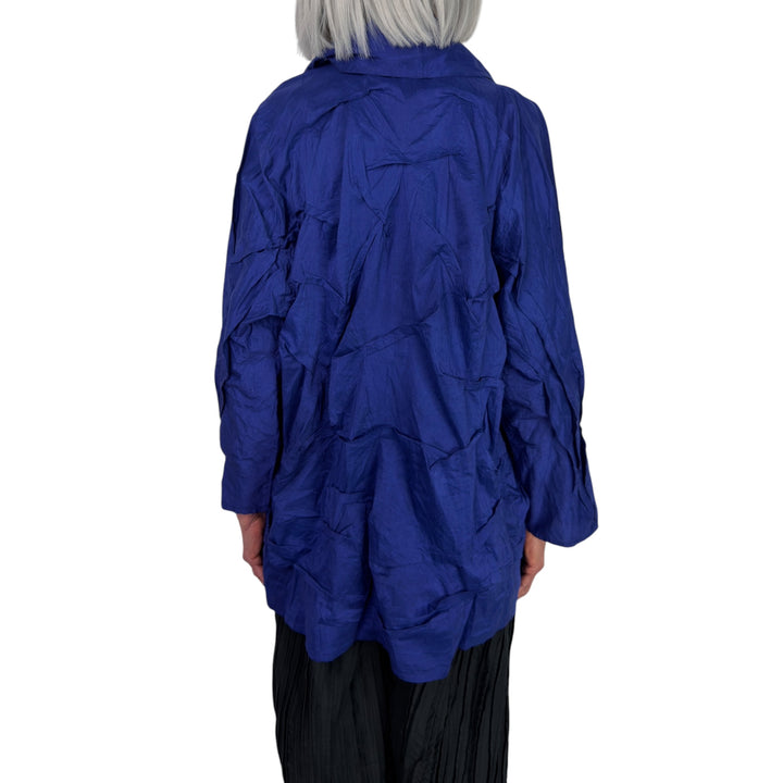 HEAVY VOILE WAVY TUCKED COCOON JACKET