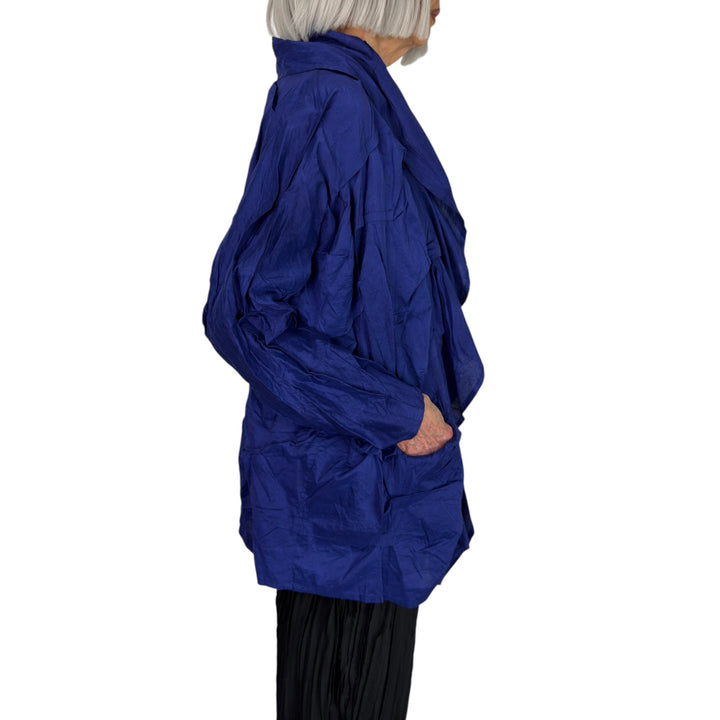 HEAVY VOILE WAVY TUCKED COCOON JACKET