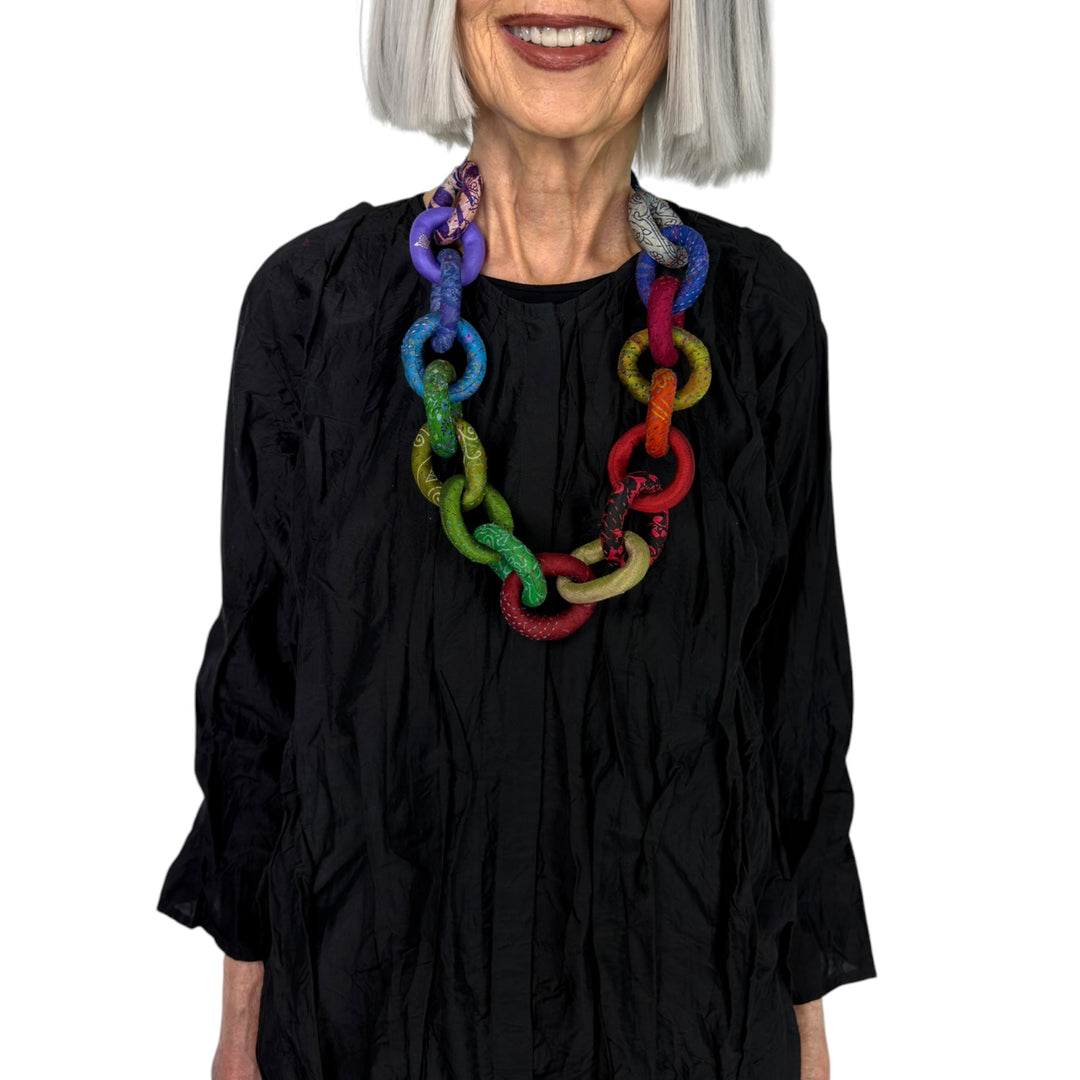 RAINBOW SILK CHAIN NECKLACE