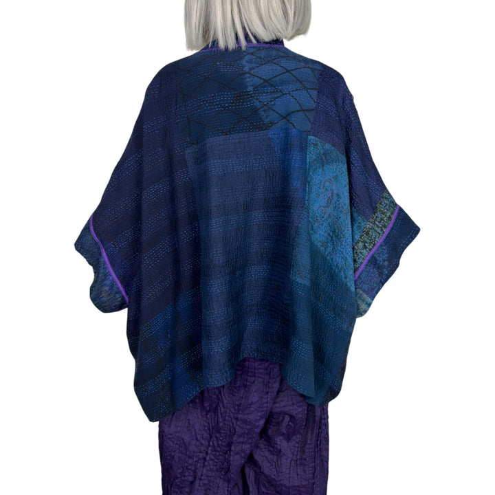 SHIBORI TIE DYE GEORGETTE MINI PONCHO