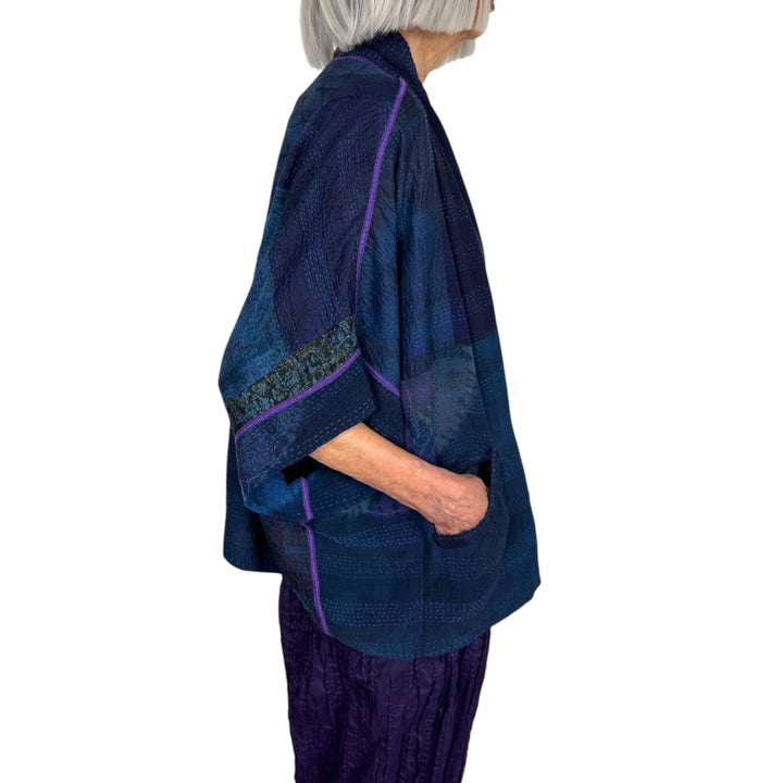 SHIBORI TIE DYE GEORGETTE MINI PONCHO