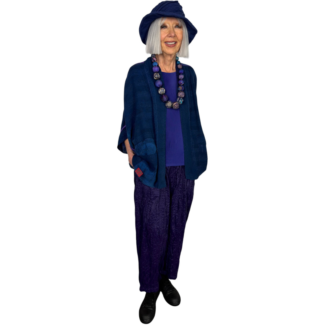 SHIBORI TIE DYE GEORGETTE MINI PONCHO