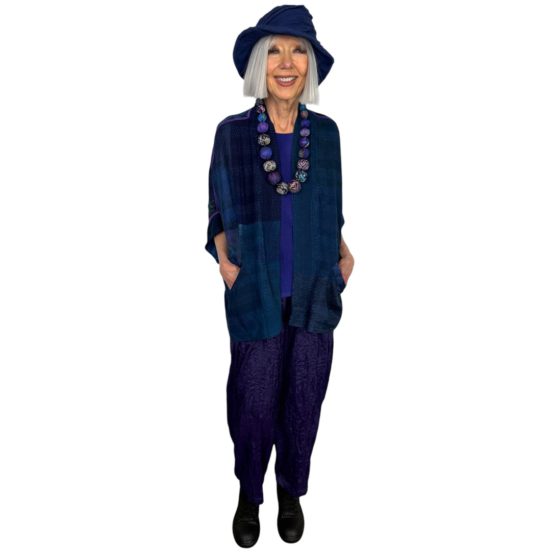 SHIBORI TIE DYE GEORGETTE MINI PONCHO