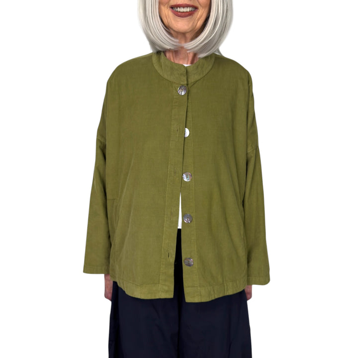 BABY CORD STAND COLLAR JACKET