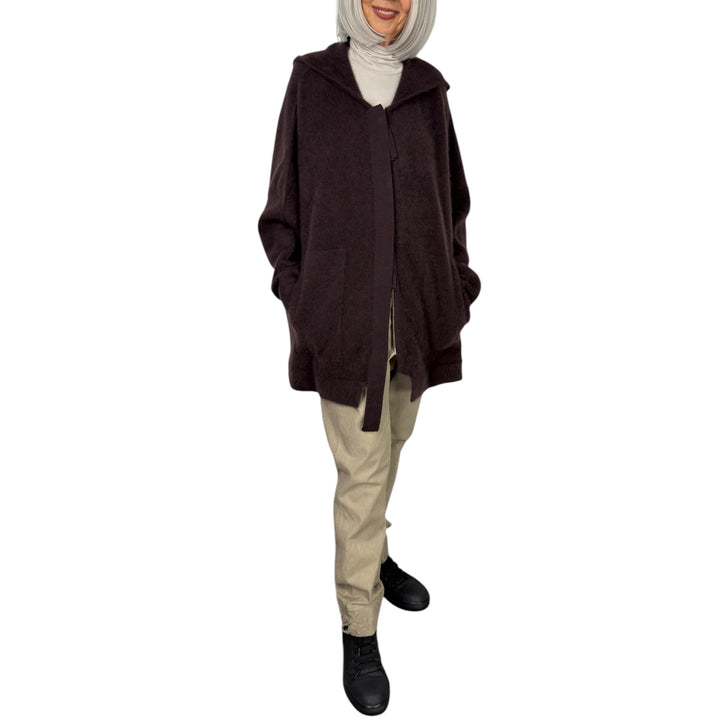 RACCOON ZIP CARDIGAN W/HOOD